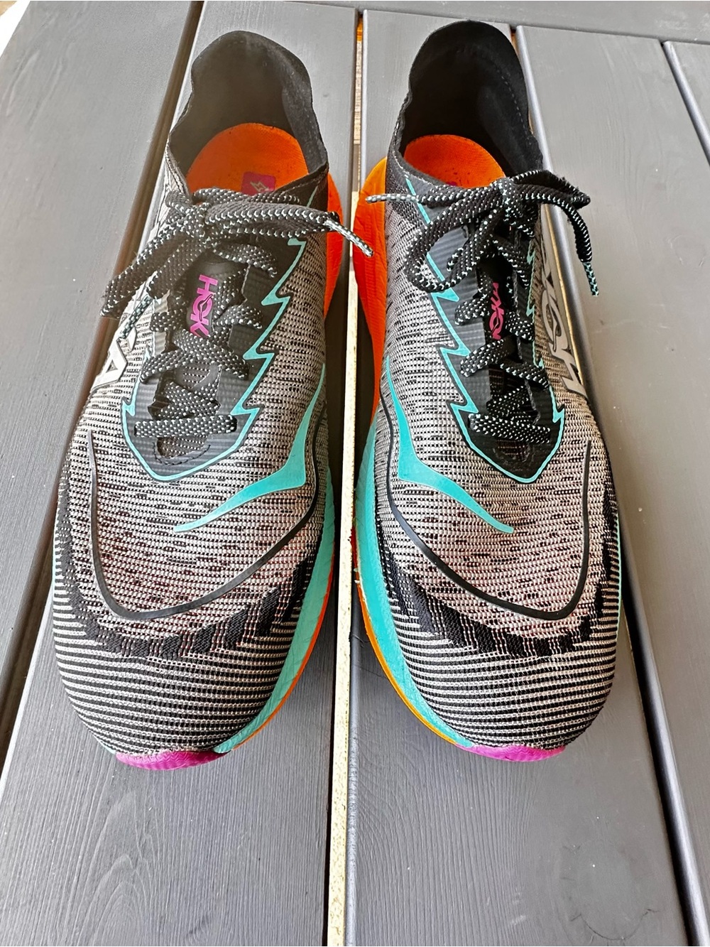 Men's Hoka Mach X 2, Black/Electric Aqua, 11.5 D Medium US